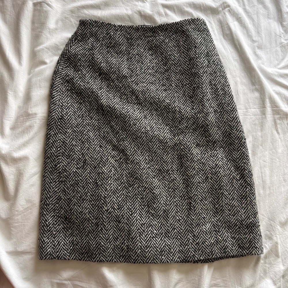 Caslon Black and White Herringbone Pencil Skirt